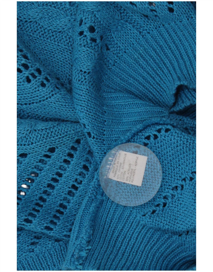 Vintage γυναικείο γιλέκο Tank Top UK 14 Medium Blue Cotton