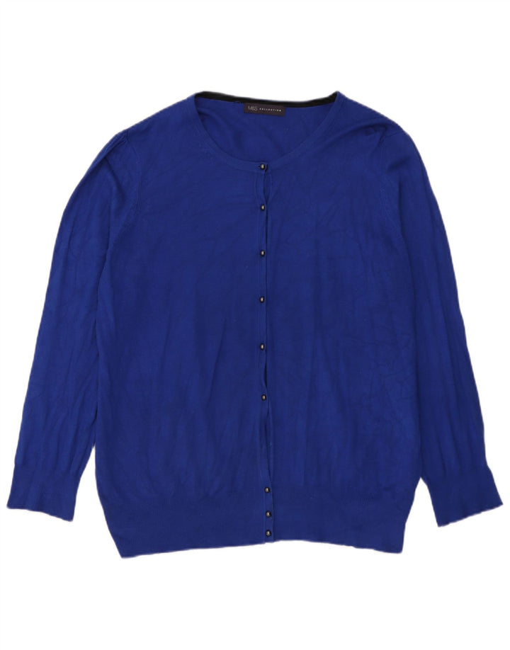 Marks & Spencer Γυναικεία ζακέτα πουλόβερ UK 20 XL μπλε βισκόζη