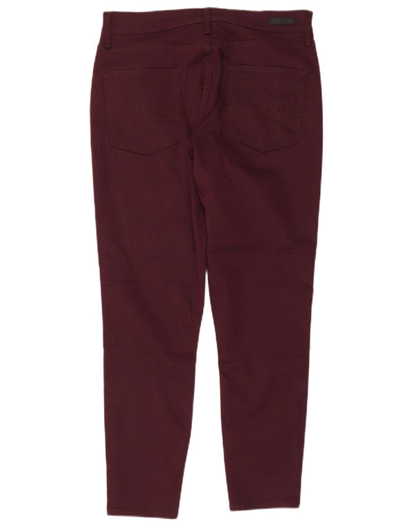 Γυναικεία Levi's Denizen Crop ψηλόμεσα στενά τζιν US 14 XL W32 L26 μπορντό