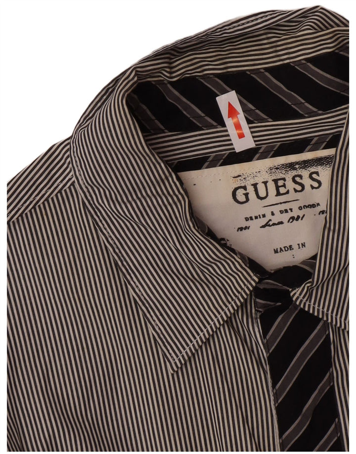 Guess Ανδρικό πουκάμισο Classic Fit Μεγάλο γκρι βαμβακερό ριγέ