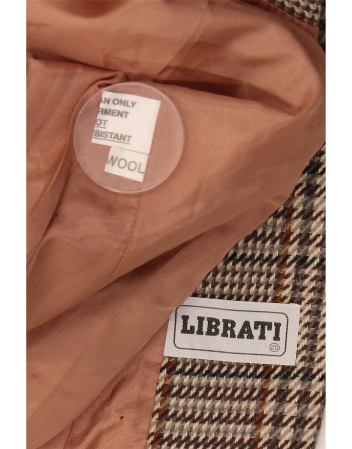 Vintage γυναικείο μπουφάν σακάκι UK 20 2XL Καφέ μαλλί