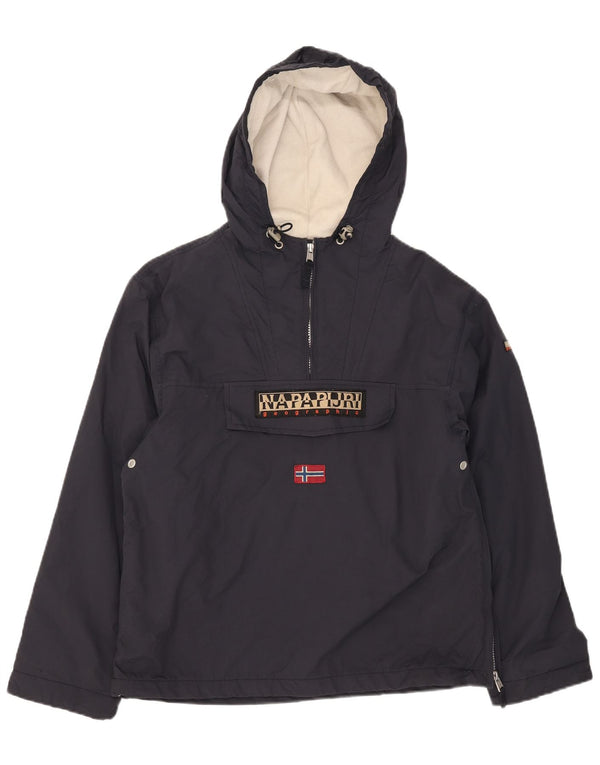Napapijri Boys Graphic Hooded Anorak Jacket 13-14 Years Navy Blue Polyamide