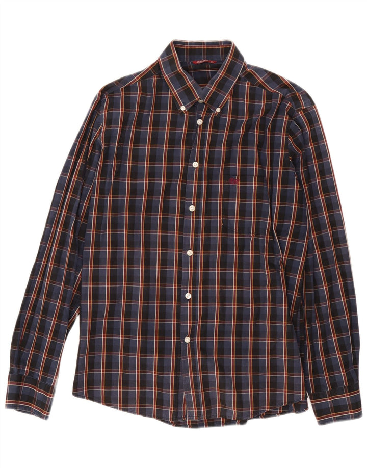 Ανδρικό πουκάμισο Carrera Large Navy Blue Check Cotton