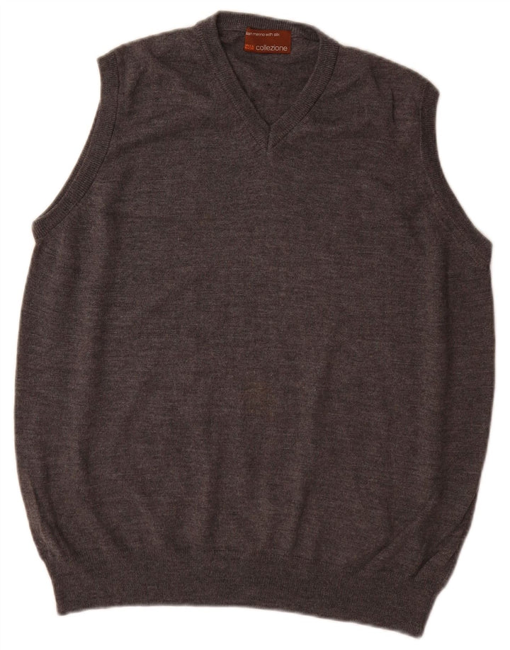 Marks & Spencer Ανδρικό γιλέκο Tank Top Medium Grey Wool Merino