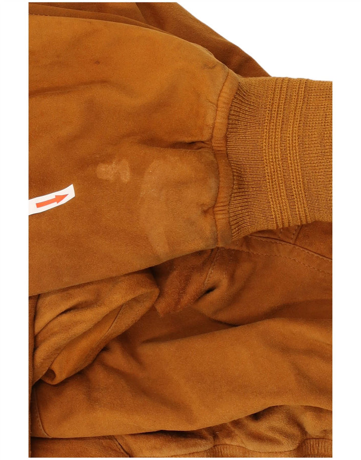 VINTAGE Ανδρικό Suede Bomber Jacket UK 42 XL Beige