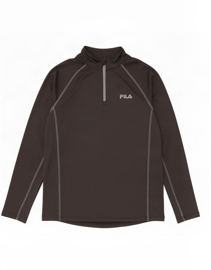 Ανδρική φόρμα πουλόβερ με φερμουάρ Fila Top Medium Μαύρο Πολυεστέρας