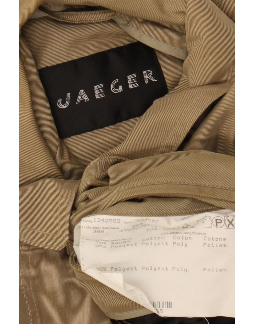 Ανδρικό παλτό Jaeger Loose Fit UK 38 Medium Beige βαμβακερό