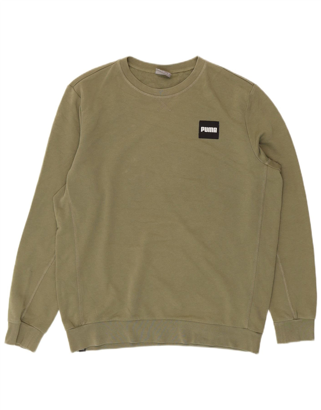 PUMA Mens Sweatshirt Jumper Medium Khaki Cotton