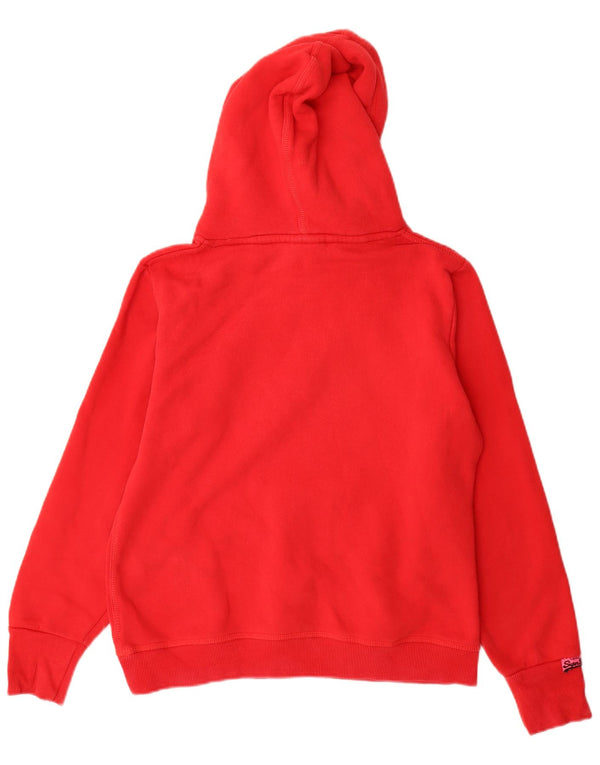 Superdry Γυναικείο Γραφικό Hoodie Jumper UK 18 XL Red Cotton