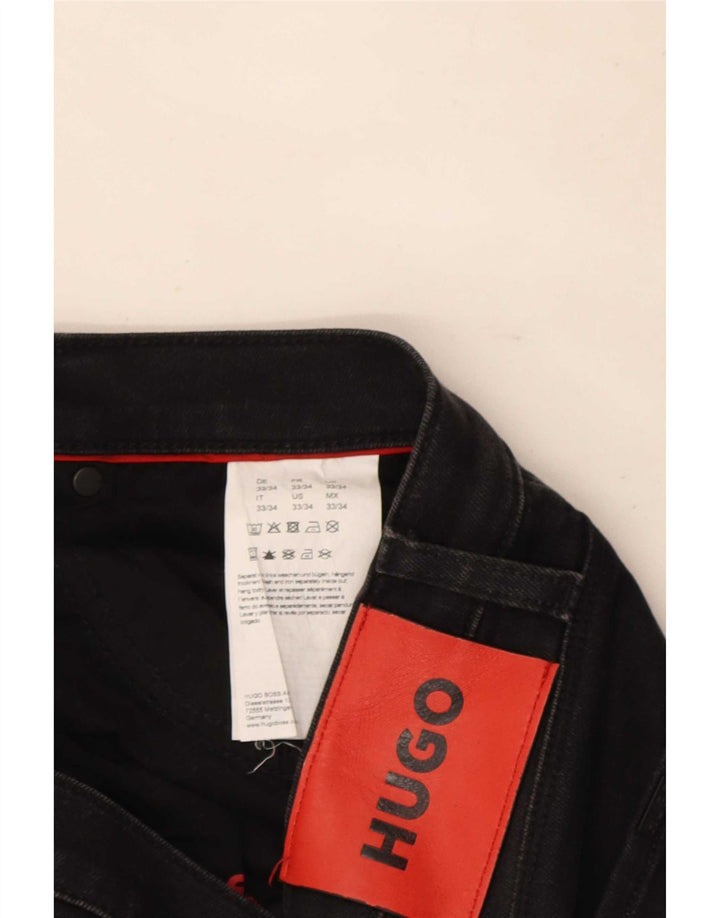 Ανδρικό τζιν Hugo Boss Slim W33 L31 Μαύρο βαμβακερό