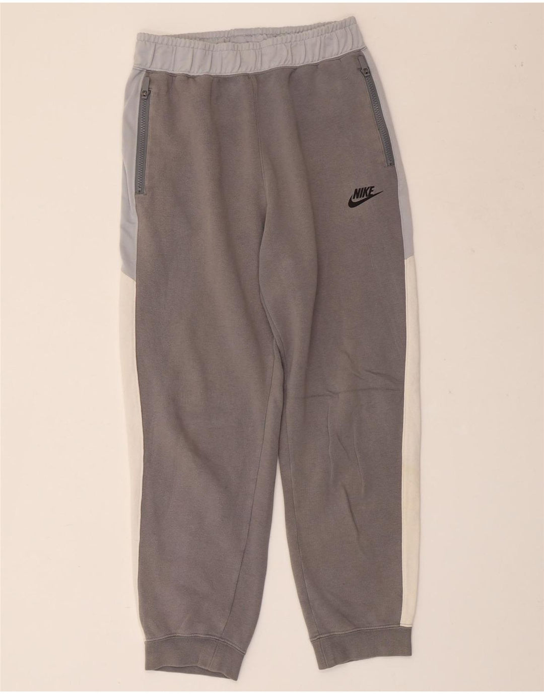 NIKE Boys Tracksuit Trousers Joggers 13-14 Years XL Grey Colourblock