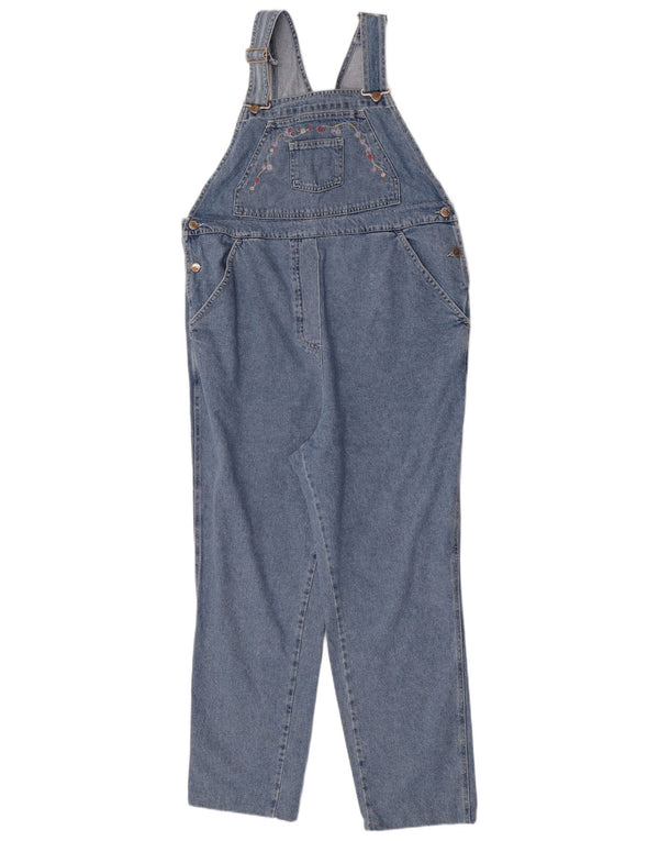 Vintage Γυναικείο Τζιν Dungarees W36 L28 Μπλε φλοράλ βαμβακερό