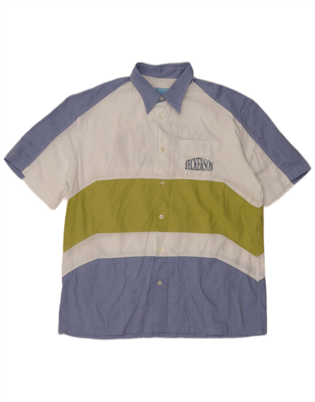 JECKERSON Ανδρικό κοντομάνικο γραφικό πουκάμισο XL μπλε χρώματος