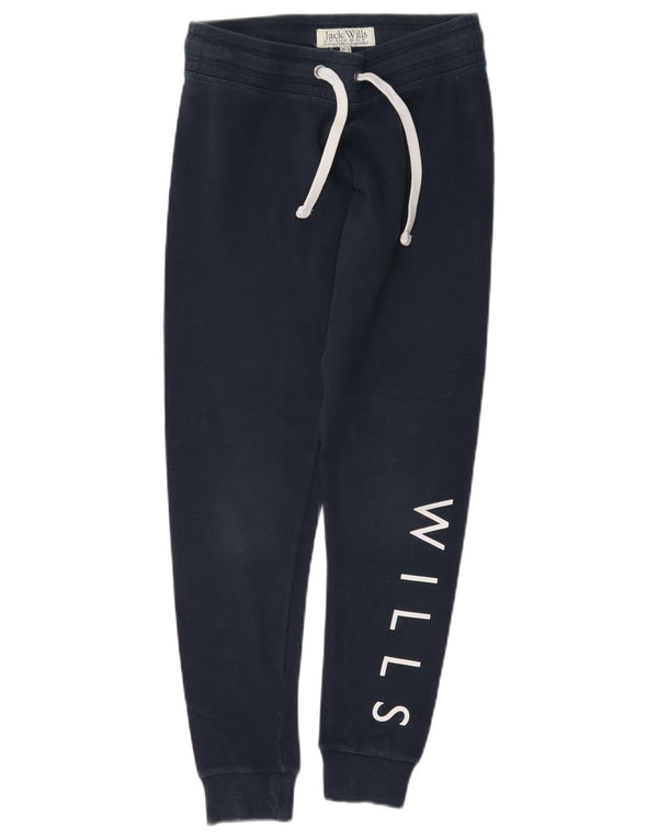 Jack Wills Γυναικεία φόρμα αθλητικής φόρμας γραφικά Joggers UK 8 Small Navy Blue