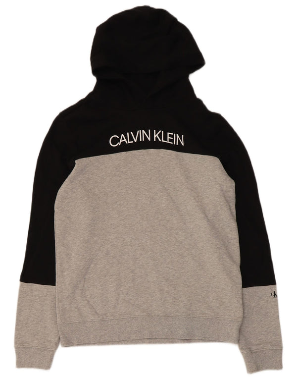 Calvin Klein Jeans Γυναικεία Hoodie Jumper UK 12 Medium Black Colourblock