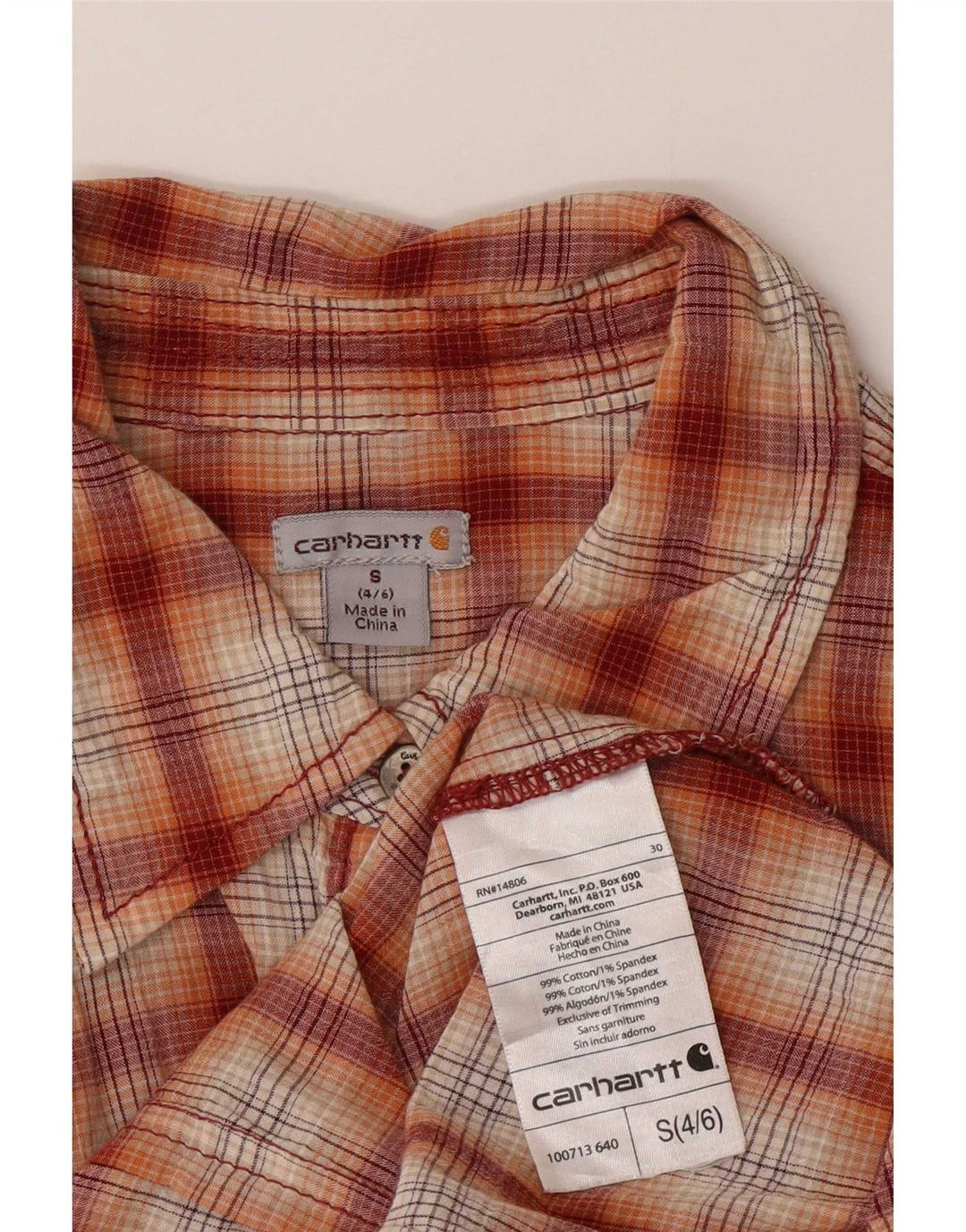 Γυναικείο φανελένιο πουκάμισο Carhartt US 4/6 Small Red Check Cotton