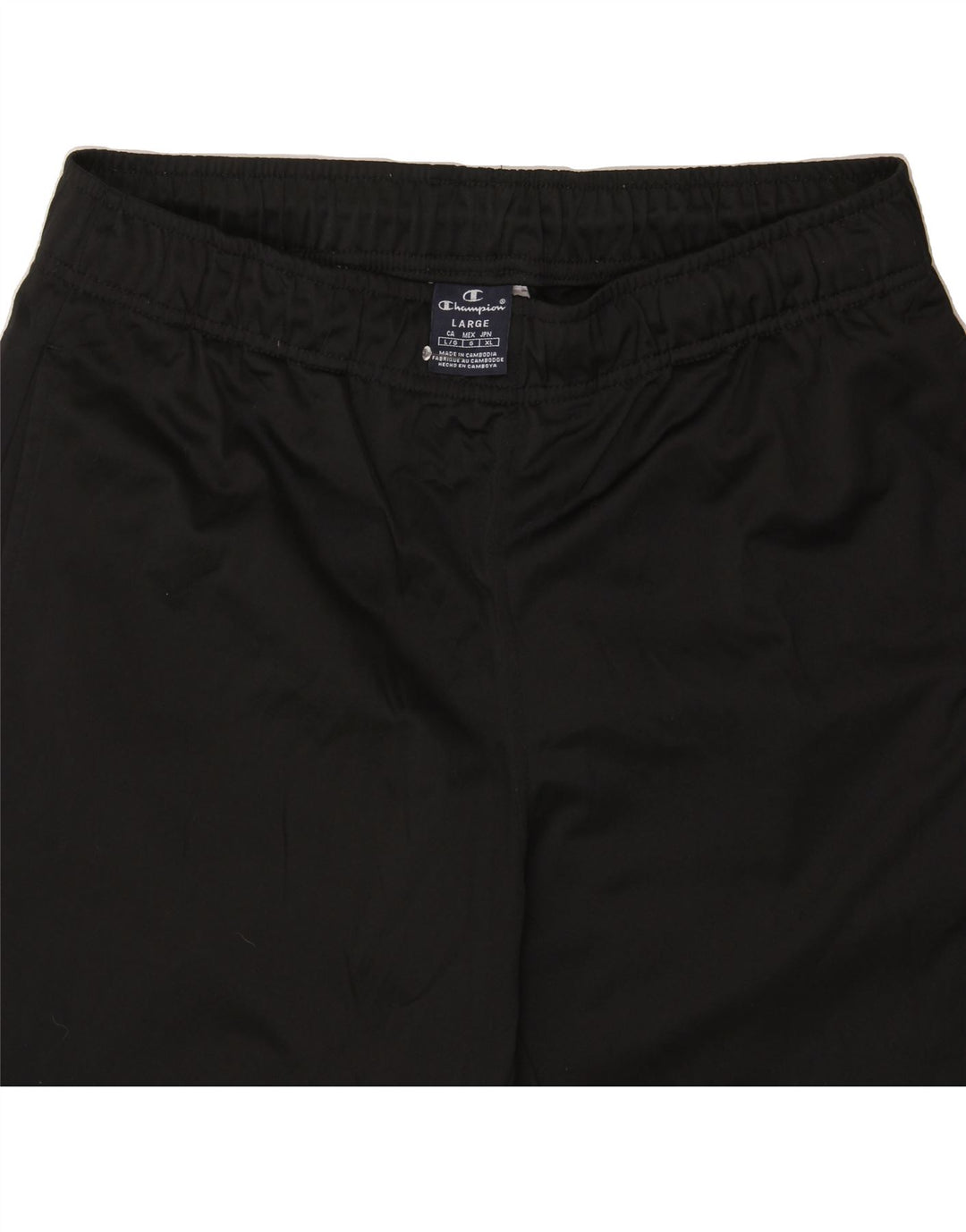 CHAMPION Mens Tracksuit Trousers Large Black Polyester Vintage Champion and Second-Hand Champion from Messina Hembry 