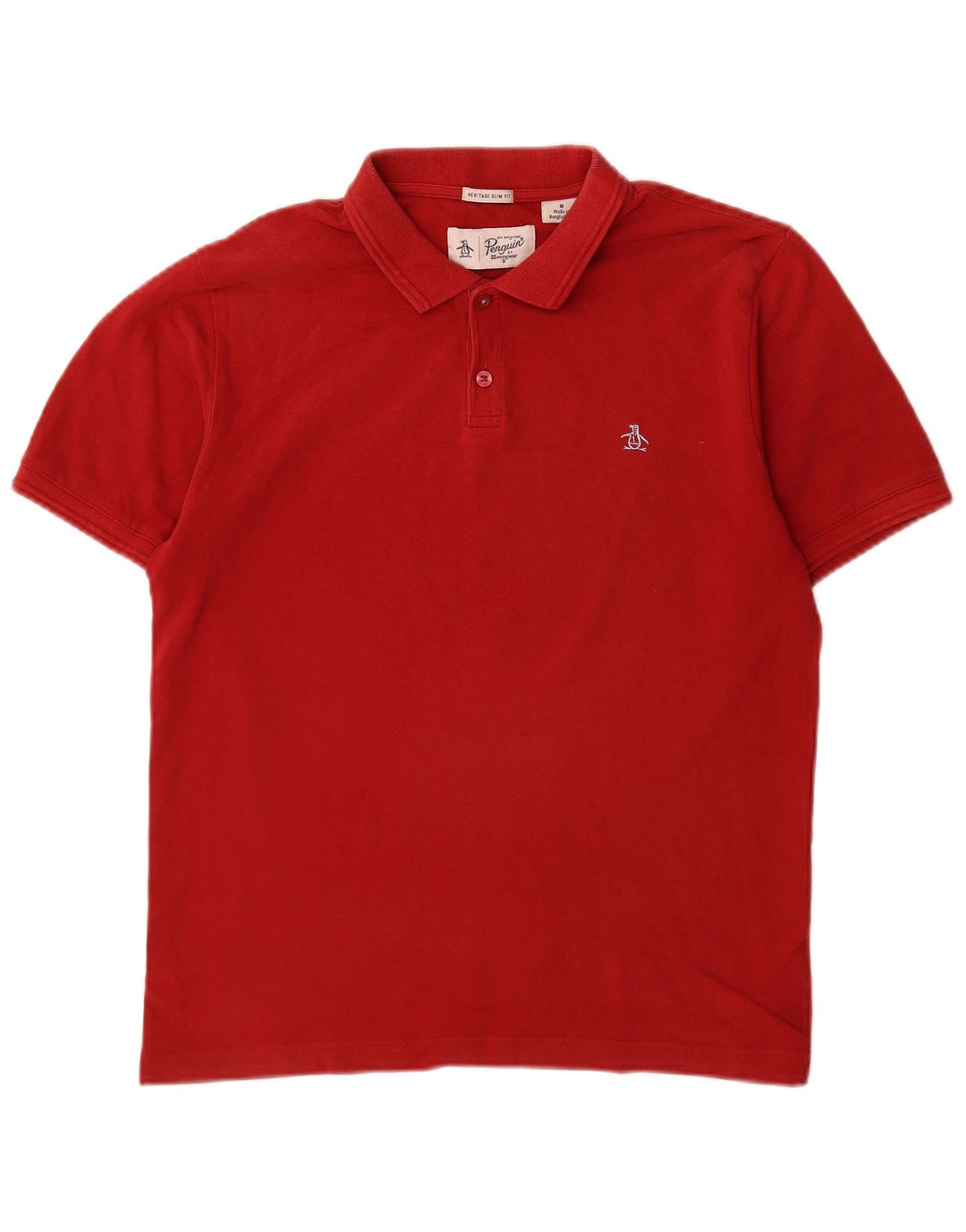 Ανδρικό πουκάμισο Polo Penguin Heritage Slim Fit, μεσαίο κόκκινο βαμβακερό