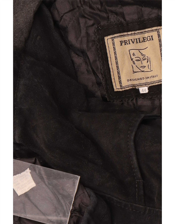 Privilegi Γυναικείο Suede Jacket με κουκούλα IT 44 Medium Black Leather