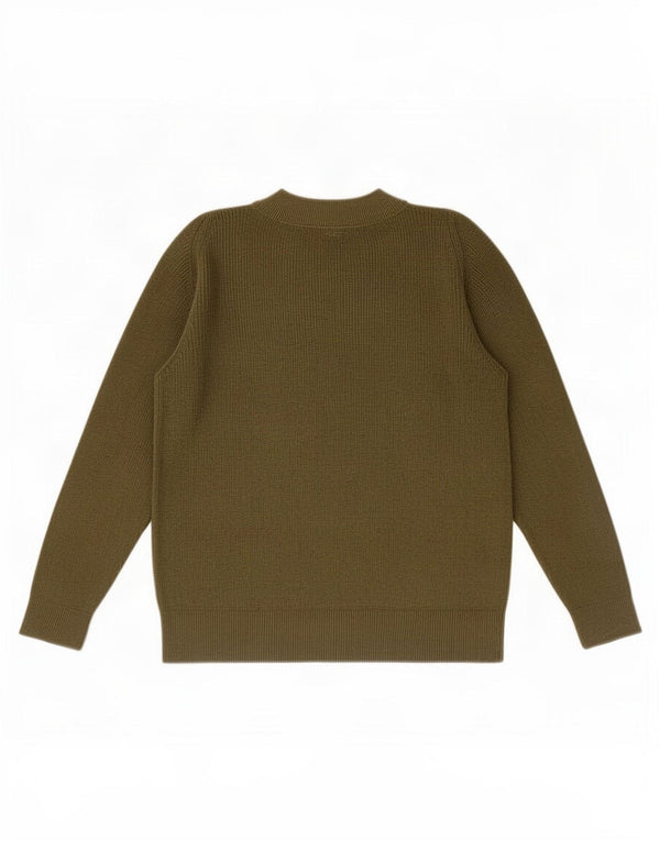 Massimo Dutti Γυναικείο πουλόβερ με λαιμόκοψη με V λαιμόκοψη UK 16 Large Khaki