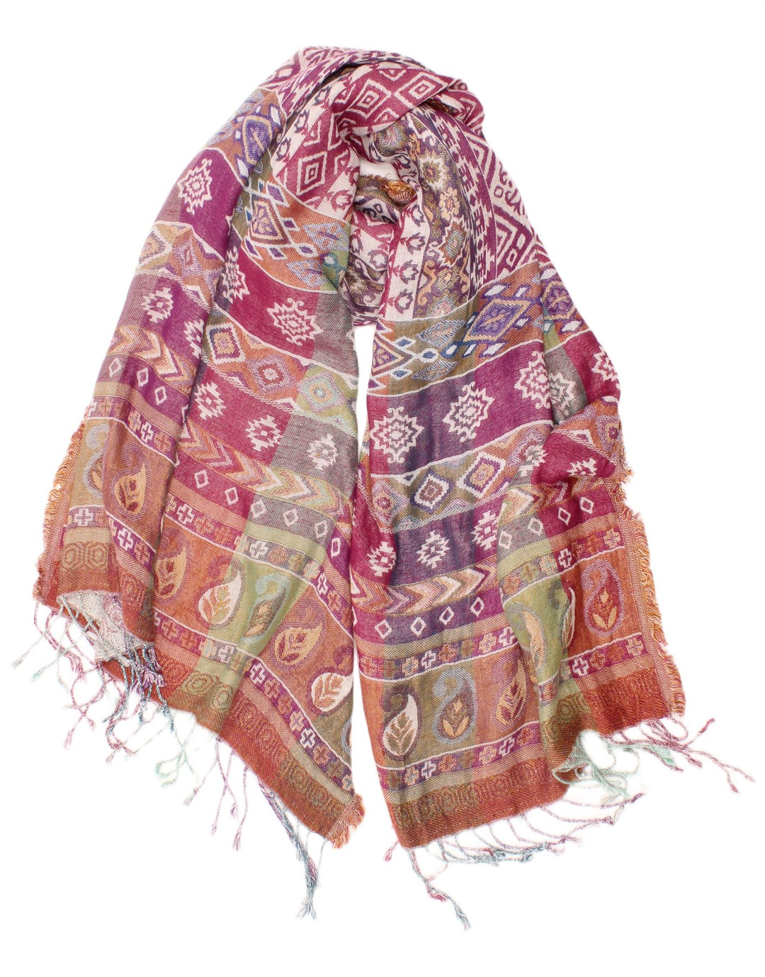 Monsoon γυναικείο ορθογώνιο κασκόλ One Size Πολύχρωμο Fair Isle Bohemian