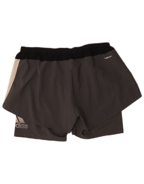 Adidas Γυναικείο Aeroready αθλητικό σορτς UK 16/18 Large Grey Colourblock