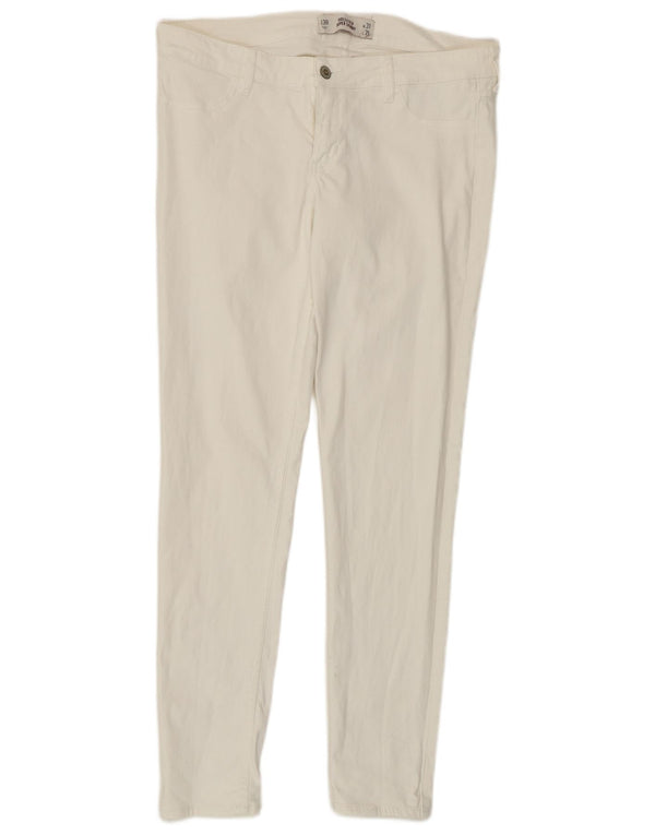 HOLLISTER Γυναικείο Super Skinny Jeans US 13 Large W31 L31 Λευκό βαμβακερό