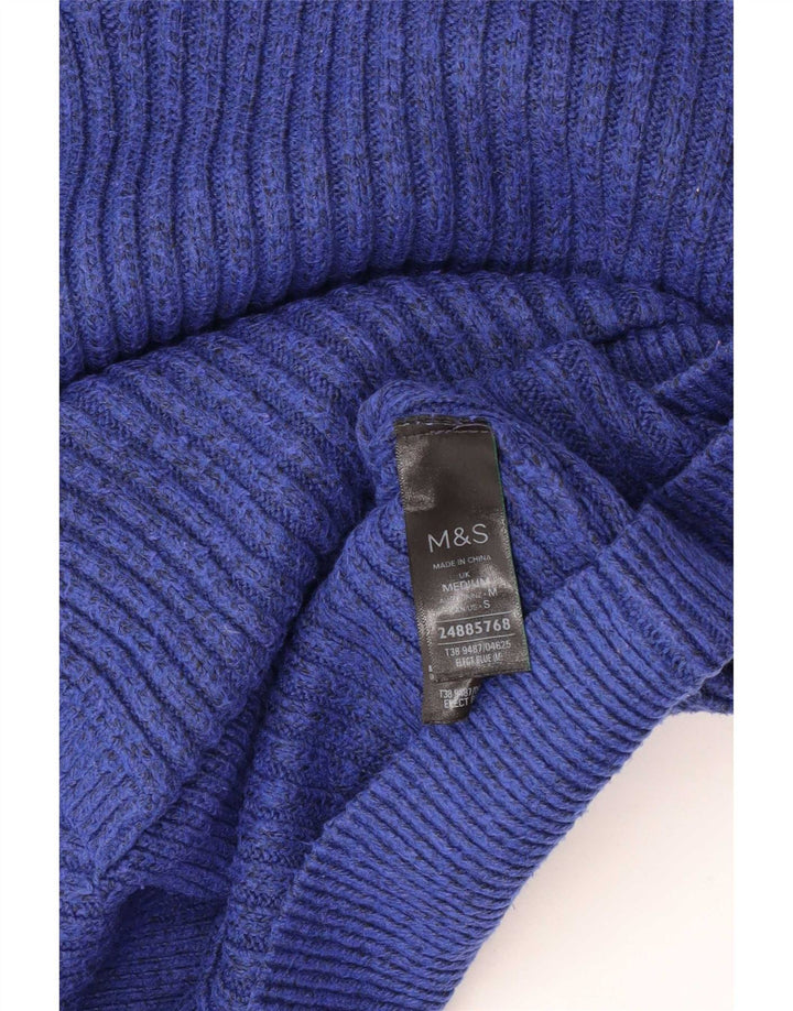 Marks & Spencer Γυναικείο πουλόβερ με κουκούλα UK 14 Medium Blue Polyester