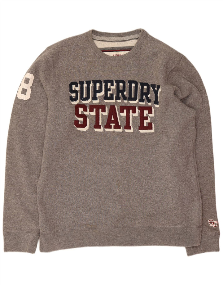 Ανδρικό γραφικό φούτερ Superdry Jumper 2XL Γκρι βαμβακερό