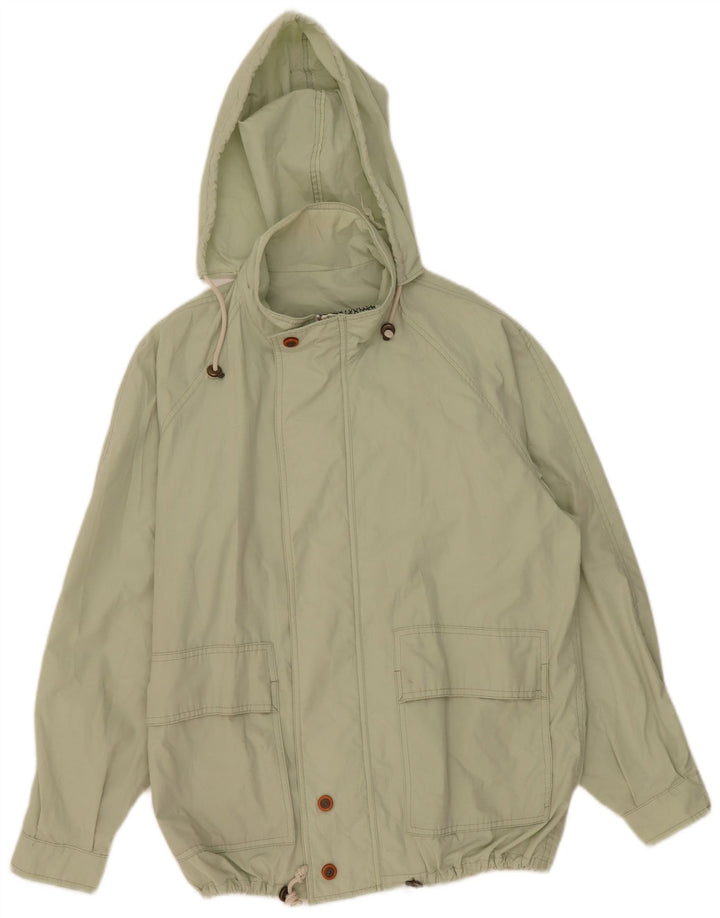 Vintage Ανδρικό Bomber Jacket με κουκούλα UK 42 XL Πράσινο Πολυεστέρα