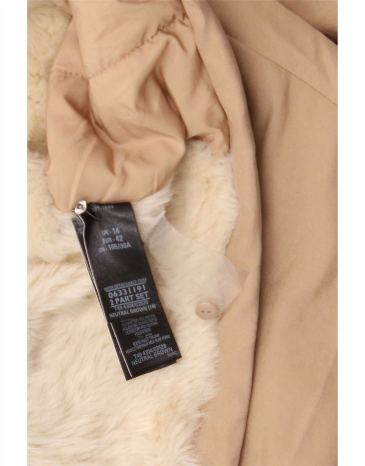 Marks & Spencer Γυναικείο μπουφάν με κουκούλα Parka UK 14 Μεγάλο Μπεζ