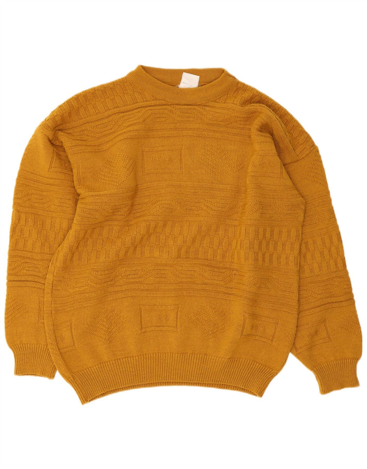Vintage ανδρικό πουλόβερ με λαιμόκοψη IT 48/50 Medium Yellow