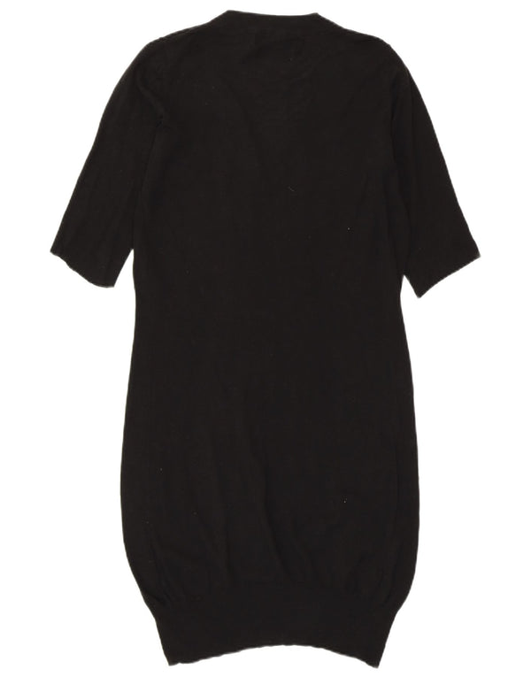 Γυναικείο κοντομάνικο φόρεμα ZARA UK 10 Small Black Silk