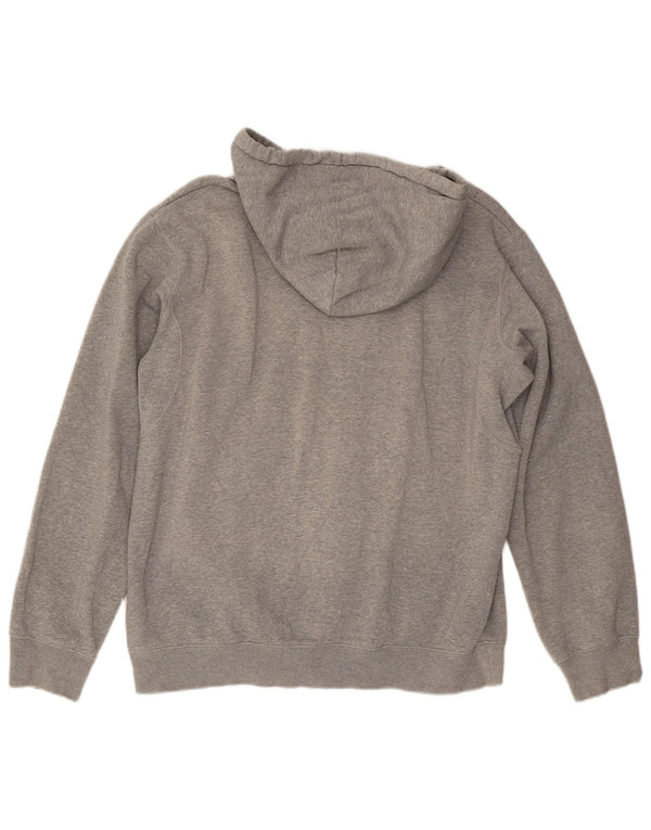 NIKE Mens Hoodie Jumper UK 42/44 Large Grey Flecked Cotton