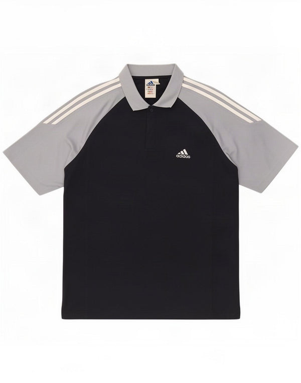 Adidas Mens Climalite Polo Shirt UK 42/44 Large Navy Blue Colorblock