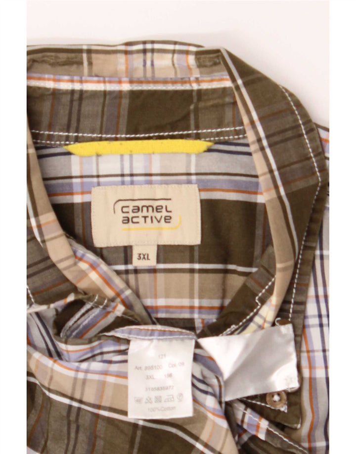 Camel Active Ανδρικό Πουκάμισο 3XL Χακί καρό βαμβακερό