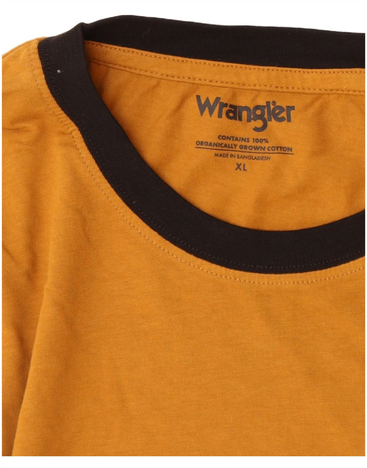 Ανδρικό T-Shirt WRANGLER Top XL Καφέ Βαμβακερό