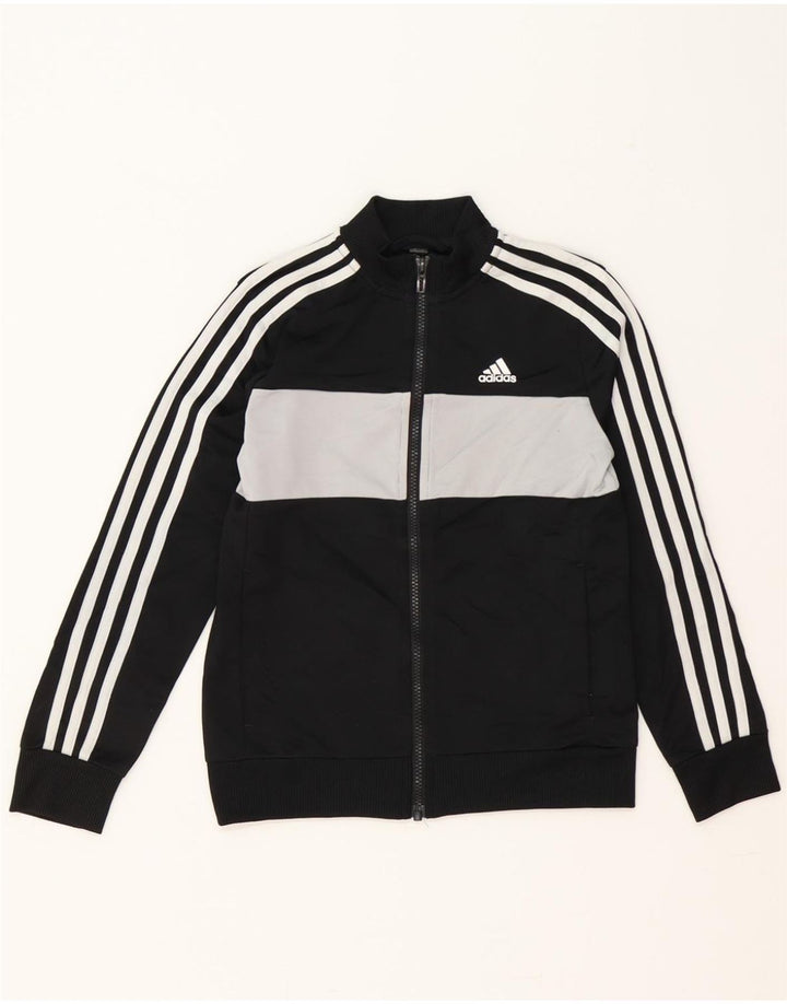 ADIDAS Boys Tracksuit Top Jacket 9-10 Years Black Colourblock Polyester Vintage Adidas and Second-Hand Adidas from Messina Hembry 