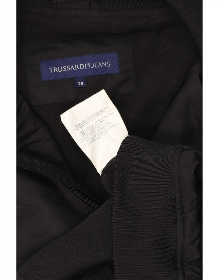 Trussardi Jeans Ανδρικό Μπουφάν Bomber IT 58 4XL Μαύρο Πολυεστέρας
