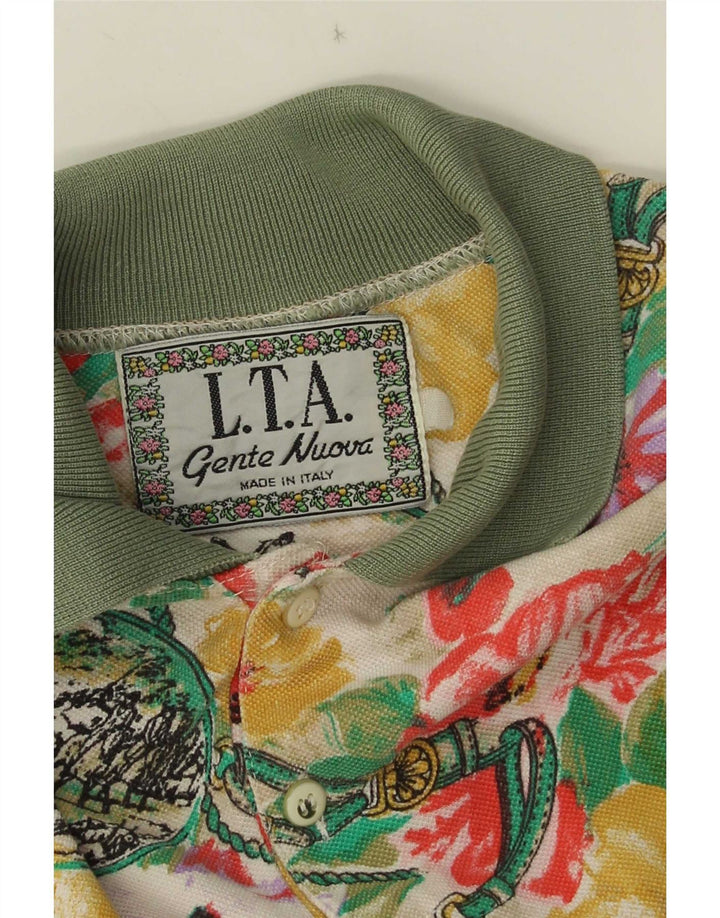Vintage Ανδρικό Πόλο Μπλουζάκι Μεγάλο Πολύχρωμο Floral