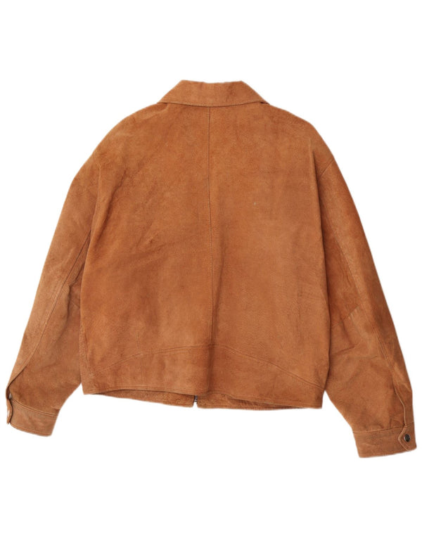 Alan Gordon Γυναικείο Suede Bomber Jacket UK 14 Large Beige Leather