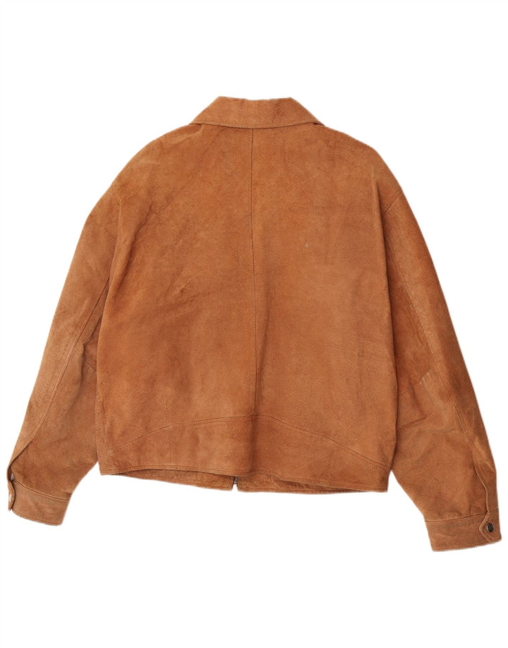 Alan Gordon Γυναικείο Suede Bomber Jacket UK 14 Large Beige Leather