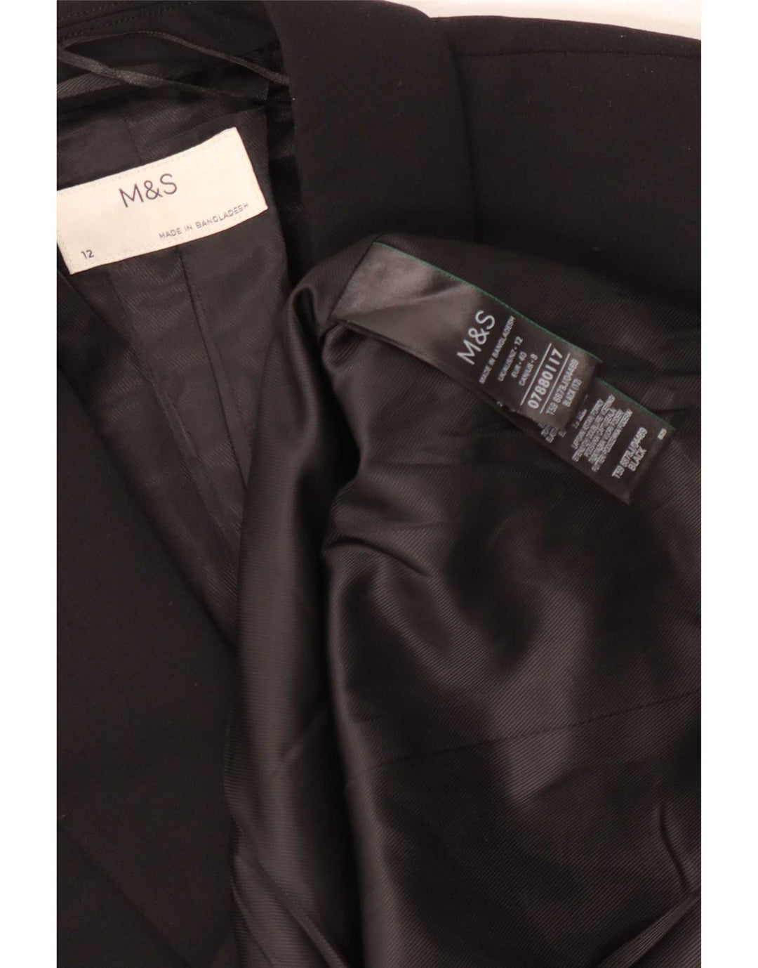 Marks & Spencer Γυναικείο Μπουφάν Blazer 12 Κουμπιού UK 12 Μεσαίου Μαύρου Πολυεστέρα