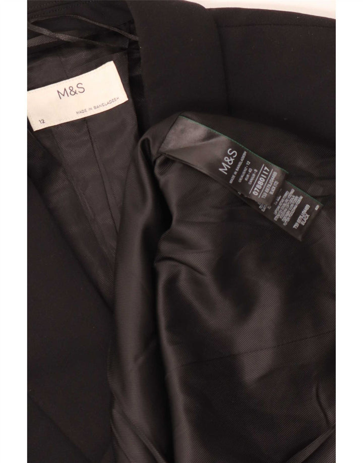 Marks & Spencer Γυναικείο Μπουφάν Blazer 12 Κουμπιού UK 12 Μεσαίου Μαύρου Πολυεστέρα