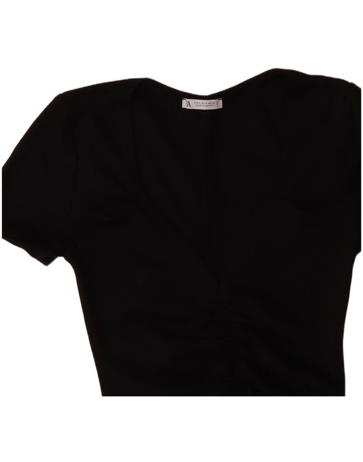 ZARA Γυναικείο Φόρεμα Bodycon UK 8 Small Black