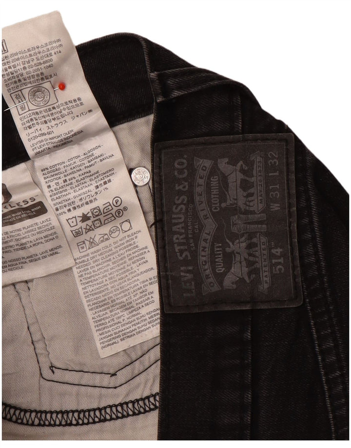 Levi's Mens 514 Straight Jeans W31 L32 Μαύρο βαμβακερό