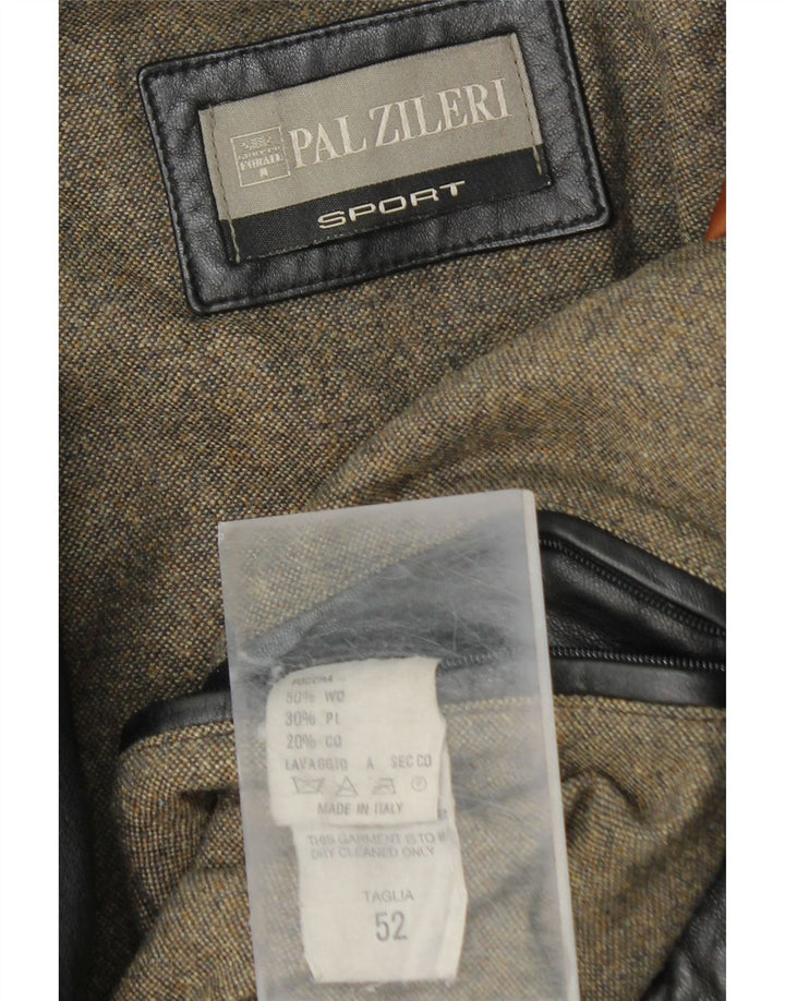 Pal Zileri Ανδρικό Δερμάτινο Παλτό IT 52 XL Μαύρο Δερμάτινο