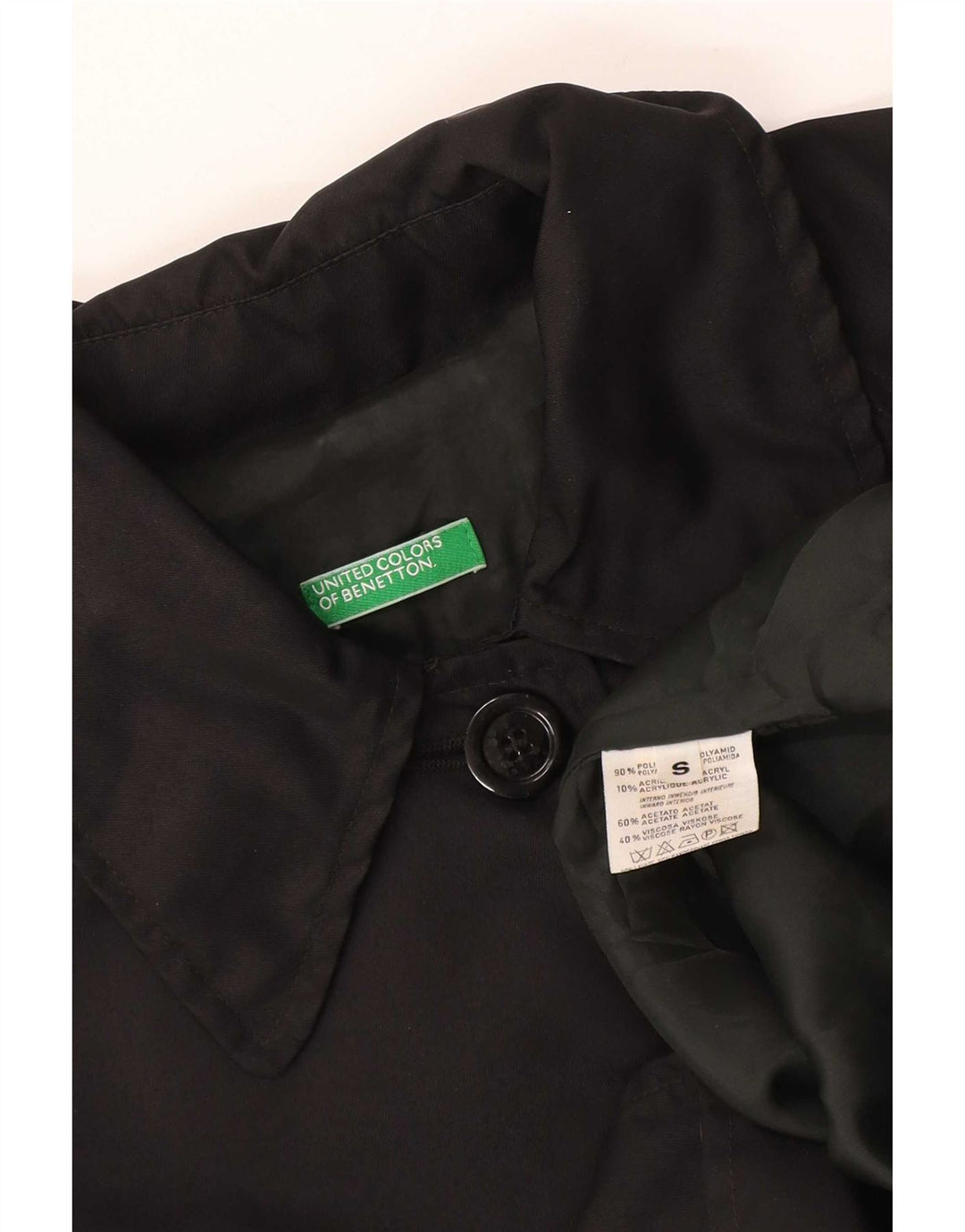 Γυναικείο παλτό Benetton Oversized UK 10 Small Black Polyamide