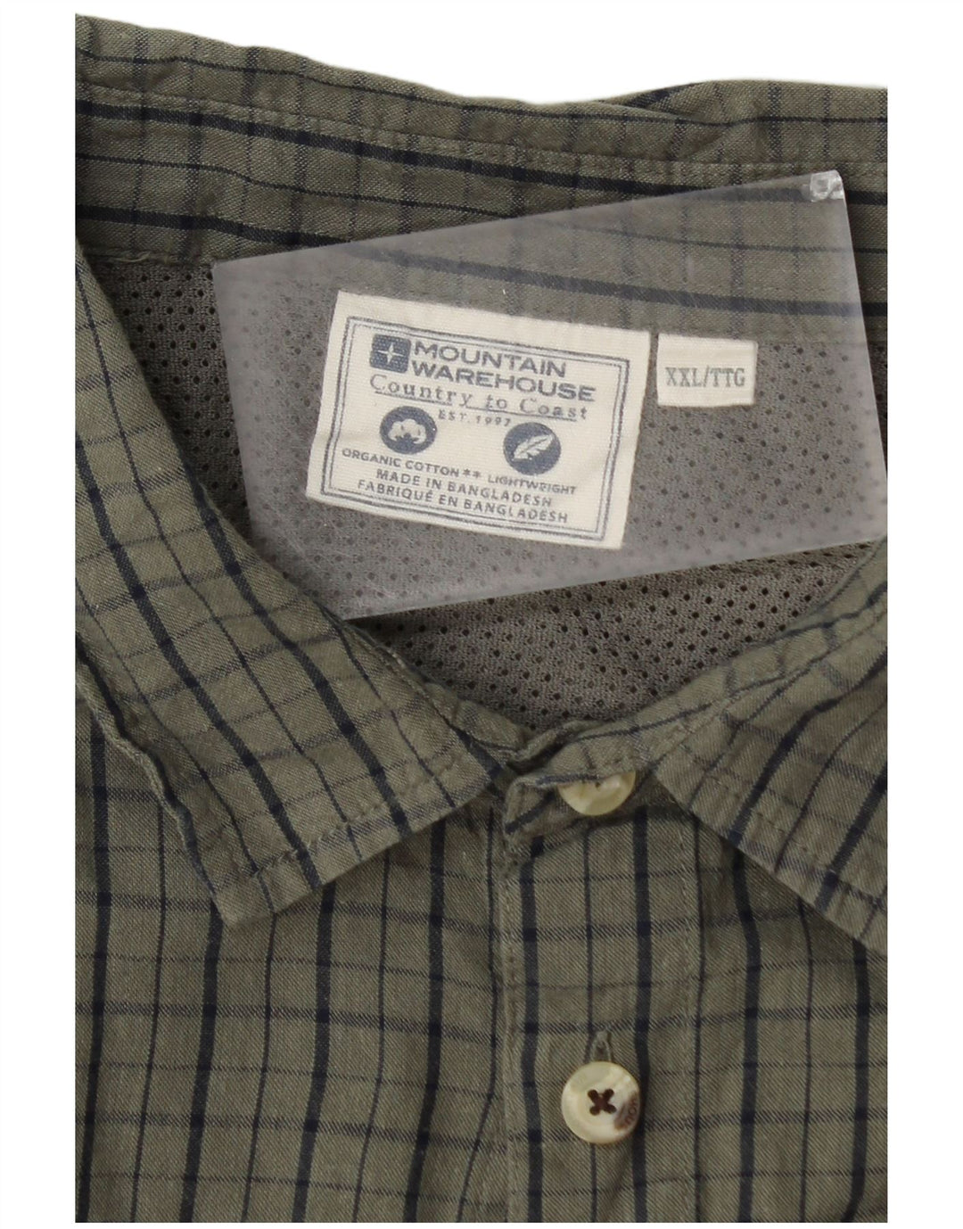 Ανδρικό κοντομάνικο πουκάμισο Mountain Warehouse 2XL Green Check