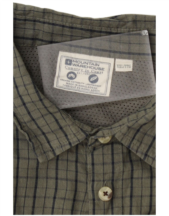 Ανδρικό κοντομάνικο πουκάμισο Mountain Warehouse 2XL Green Check
